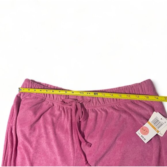 Rebellious One Trendy Plus Size Loop Terry Wide-Leg Pants - Pink, Size 3X, New - Picture 9 of 10